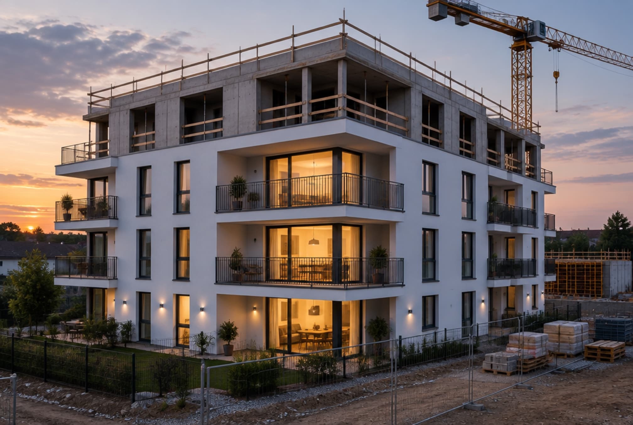 Developer apartment building under construction
